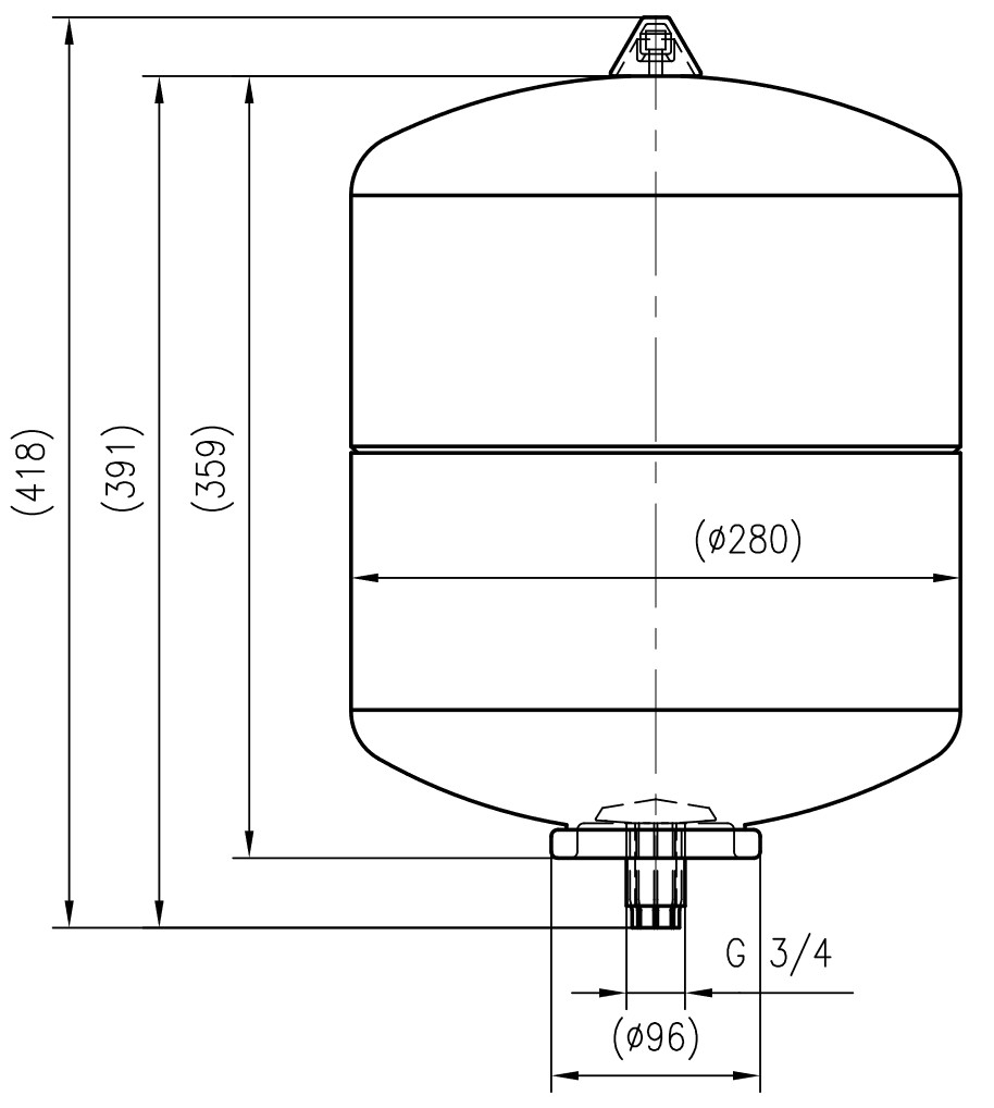 COSMO Trinkwasser-Ausdehnungsgefäss MAG-W 18 Liter weiss 4-10 bar mit Anschluß-T-Stück - Bild 2