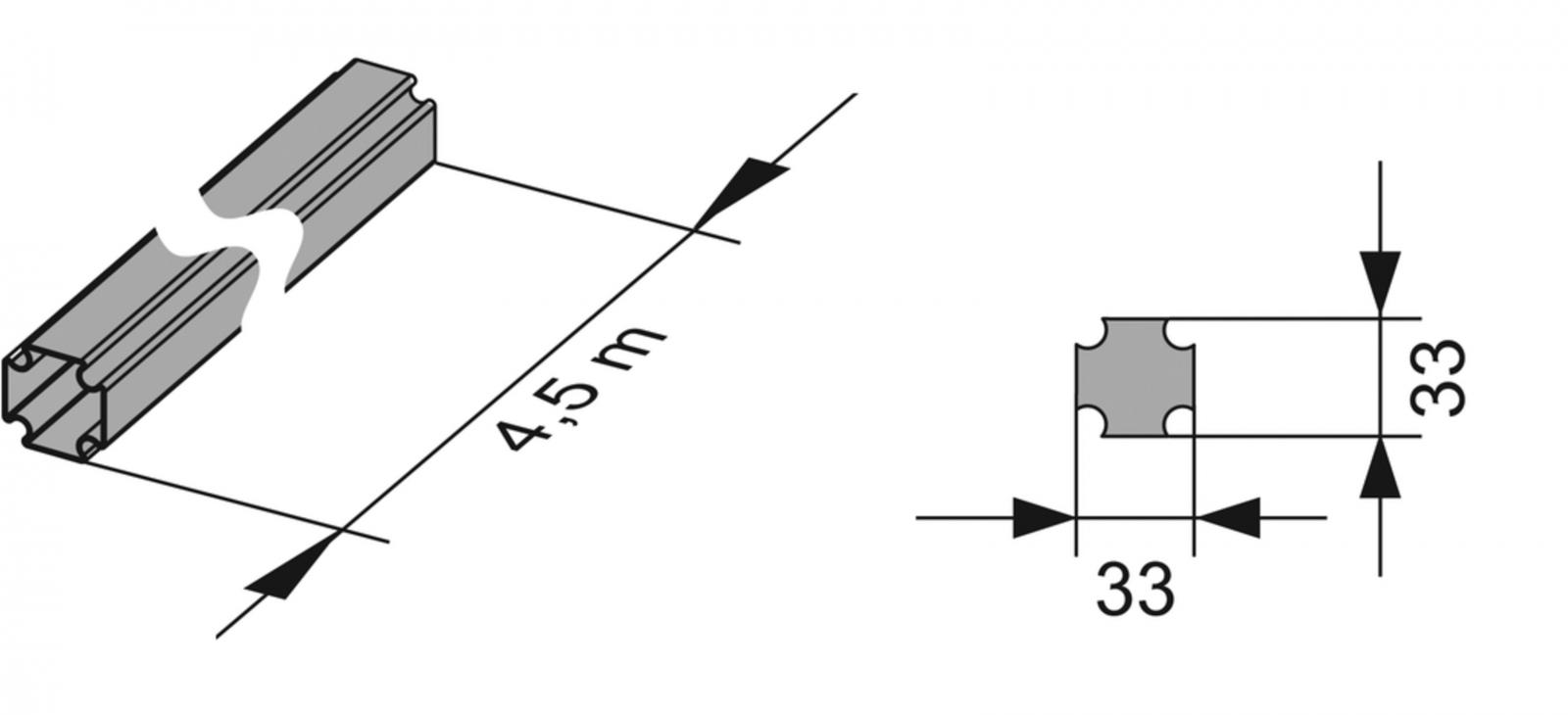 TECEprofil Profilrohr 33 x 33 mm verzinkt 9000000 in Stangen je 4,5 Meter (Paket 18m) - Bild 2