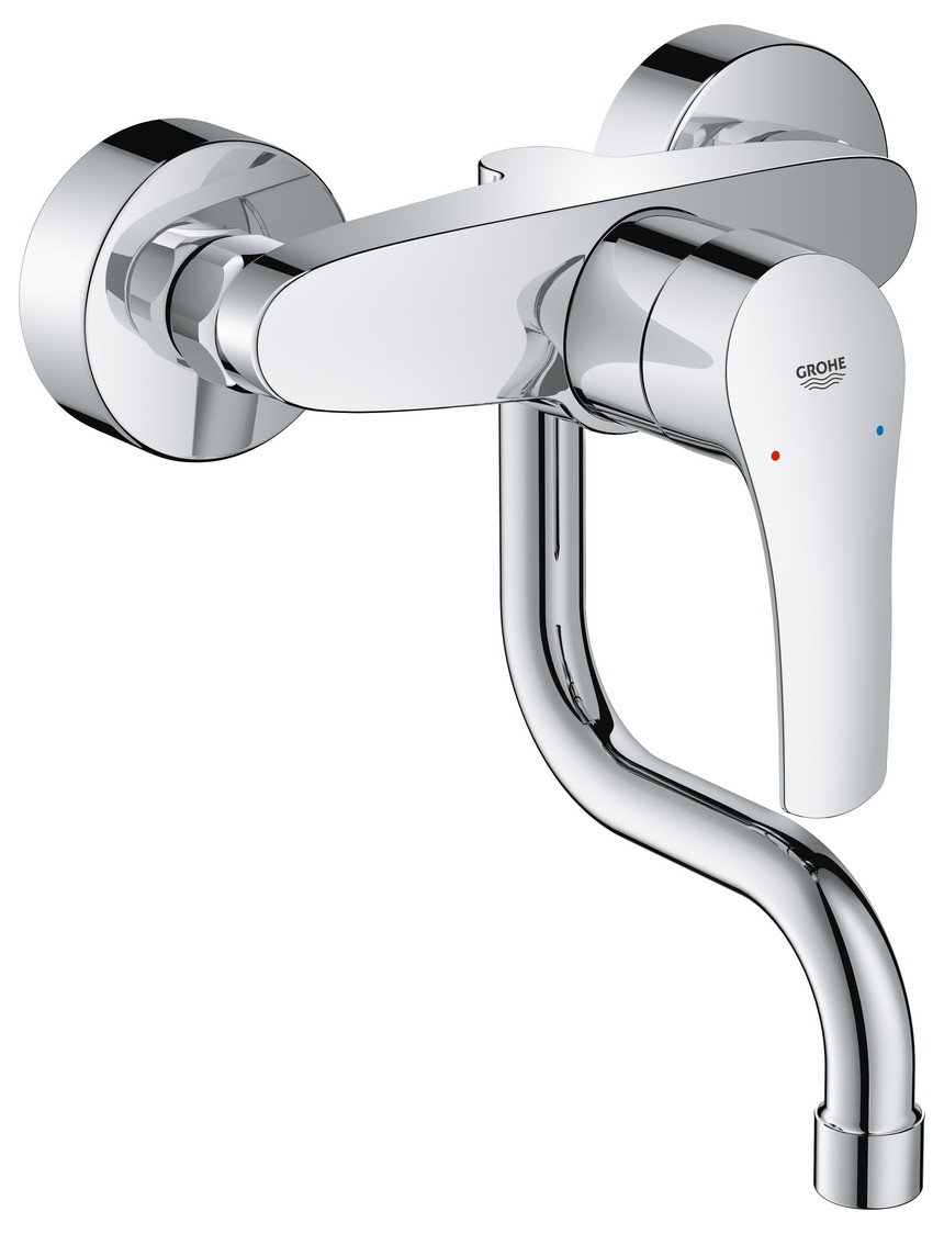 GROHE Spültischbatterie Eurosmart Wandmontage Ausladung 149mm chrom 31509003 - Bild 1