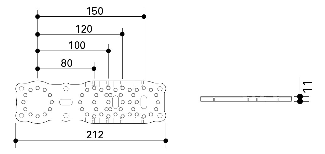 Fränkische Montageschiene PA alpex 80/100/120/150 mm 84901116 - Bild 2