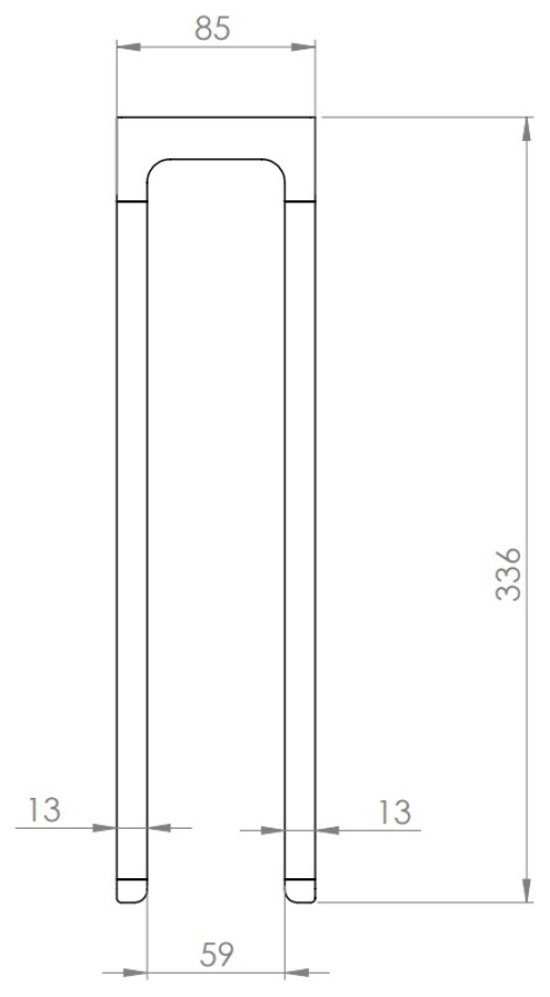 VIGOUR Handtuchhalter derby V3 350 mm 2-armig starr schwarzmatt