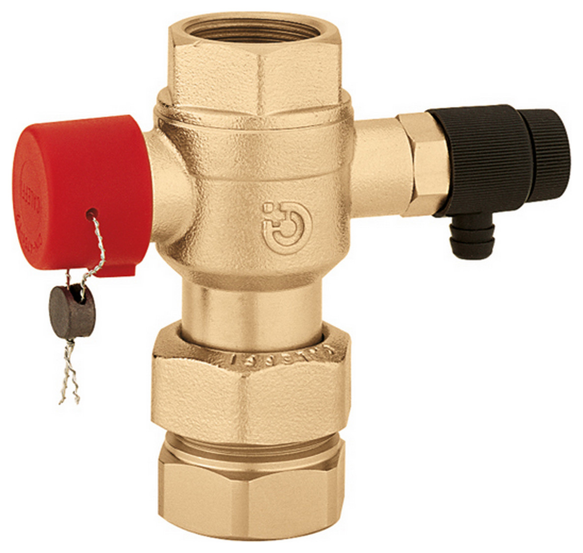 Caleffi Kappenventil für Ausdehnungsgefäß 1'', bis 350 kW, mit Entleerung 558060 - Bild 1