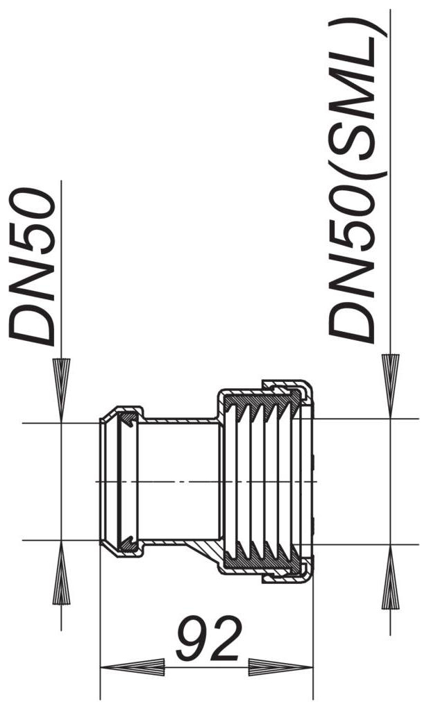 DALLMER HT/SML-Rohrverbinder DN 50/DN 50, zur Verbindung von SML mit HT-Rohren 880024 - Bild 2