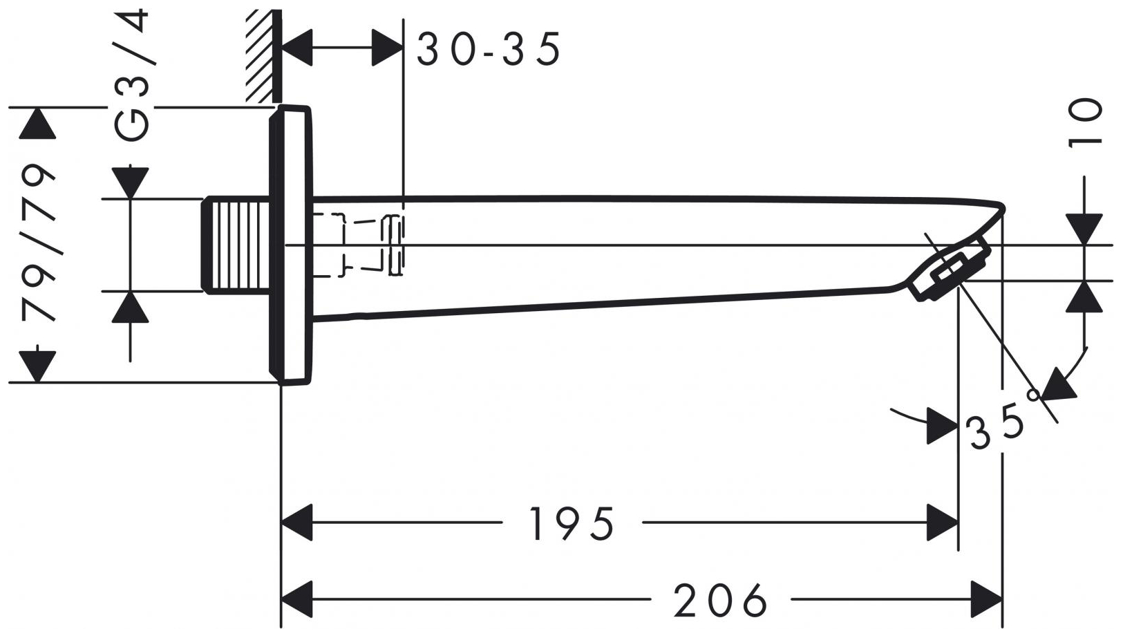 Hansgrohe Logis Wanneneinlauf DN20 chrom 71410000 - Bild 2