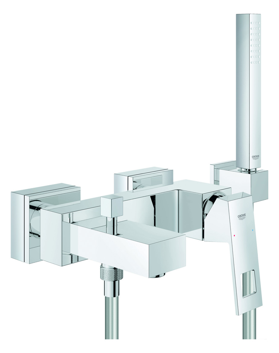 GROHE Wannenbatterie Eurocube mit Brausegarnitur Euphoria Cube chrom 23141000 - Bild 1