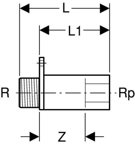 Geberit Mepla Armaturenanschluss RG gerade 602.283.00.1