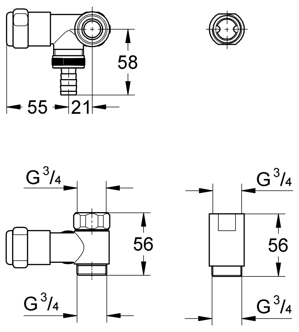 GROHE WAS-Ventil Batterie 41040 Design-Gr. 41040000 - Bild 2