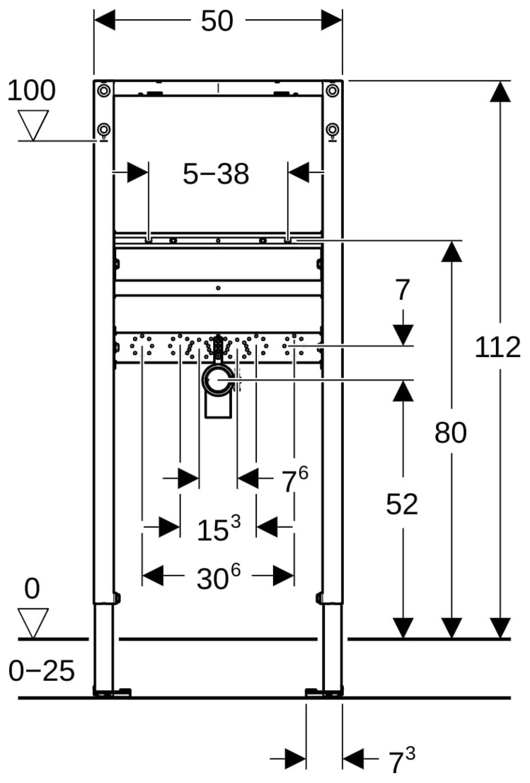 Geberit Duofix Waschtisch 112 cm Einlocharmatur 111.430.00.1
