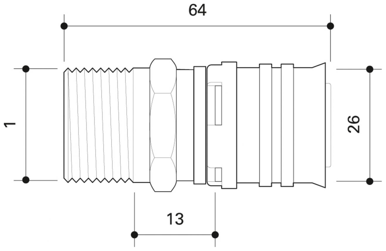 CONEL Connect MV2 Übergang 26 mm x 1'' AG CCMVU2625AN - Bild 2