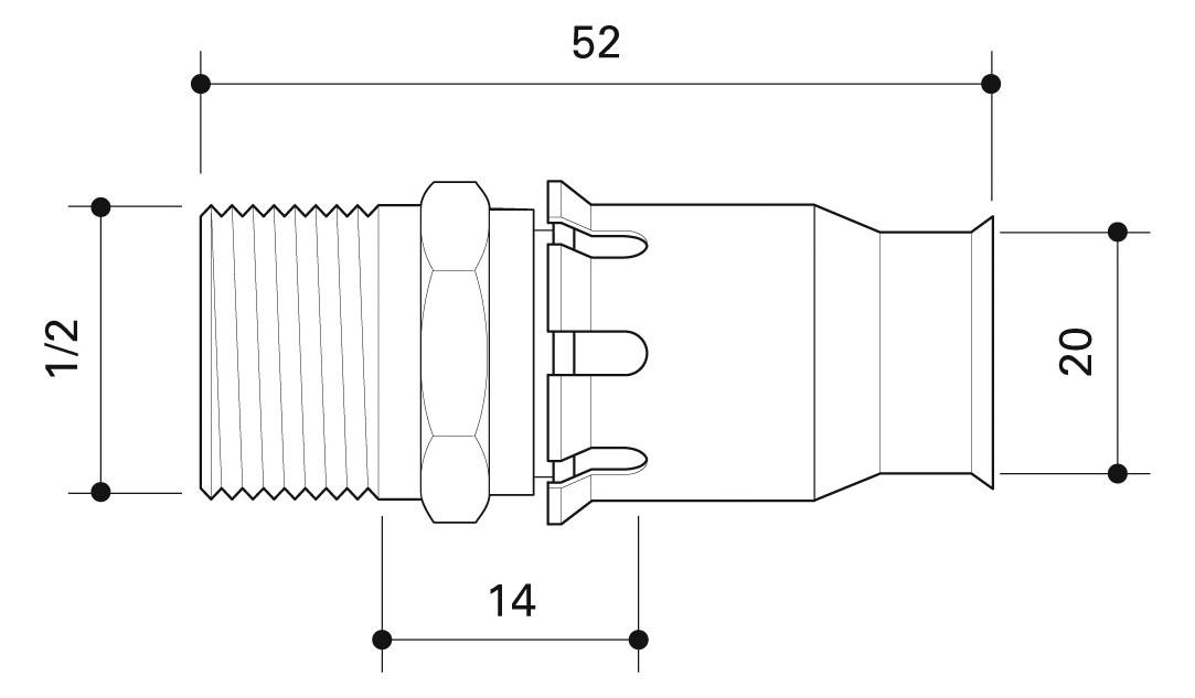 Fränkische Übergang alpex-plus 20mm x 1/2'' AG 87320762 - Bild 2
