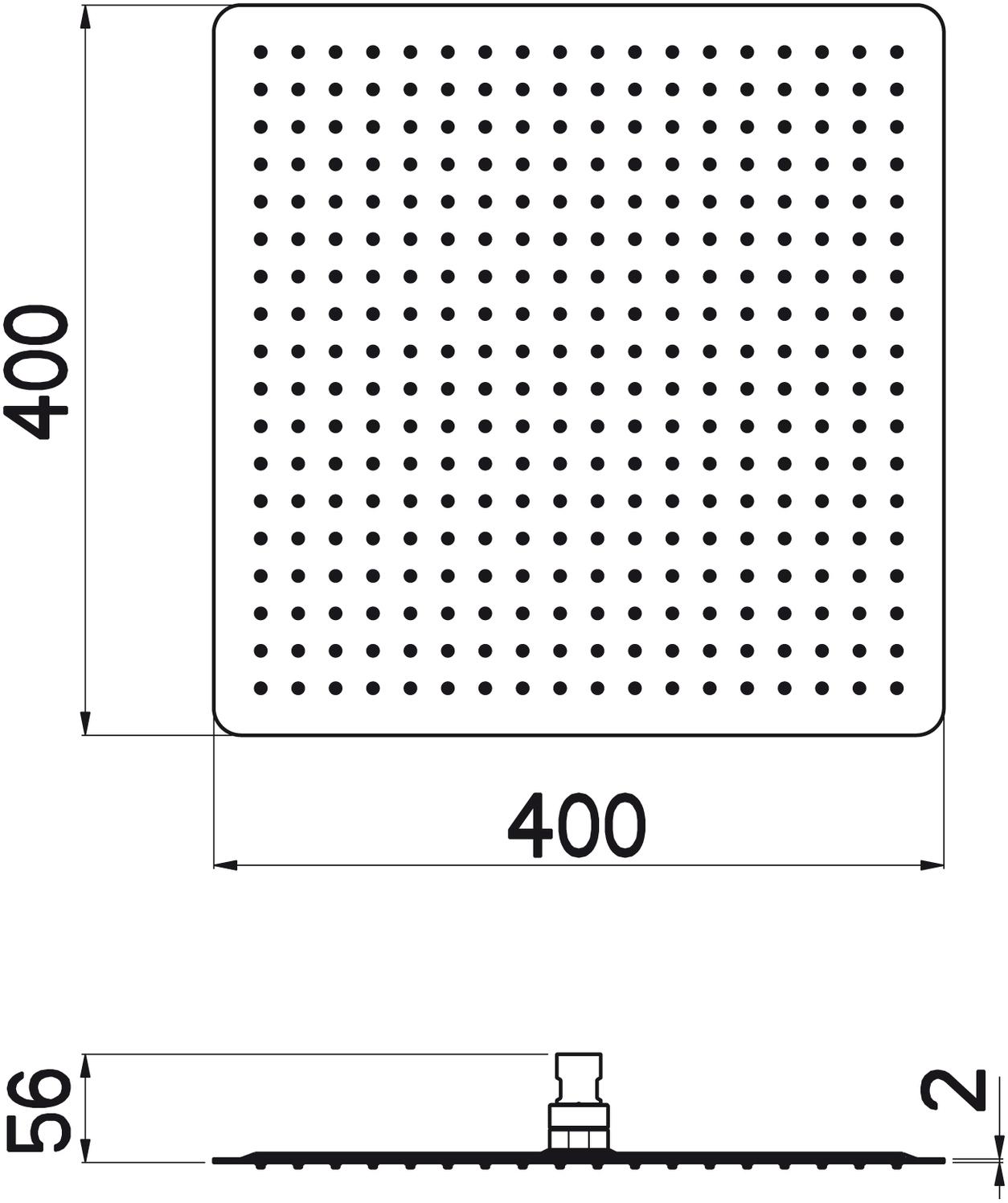 Nikles Regenkopfbrause Piano Quadro 400x400mm Edelstahl verchromt NIKPIAQRKB40 - Bild 2