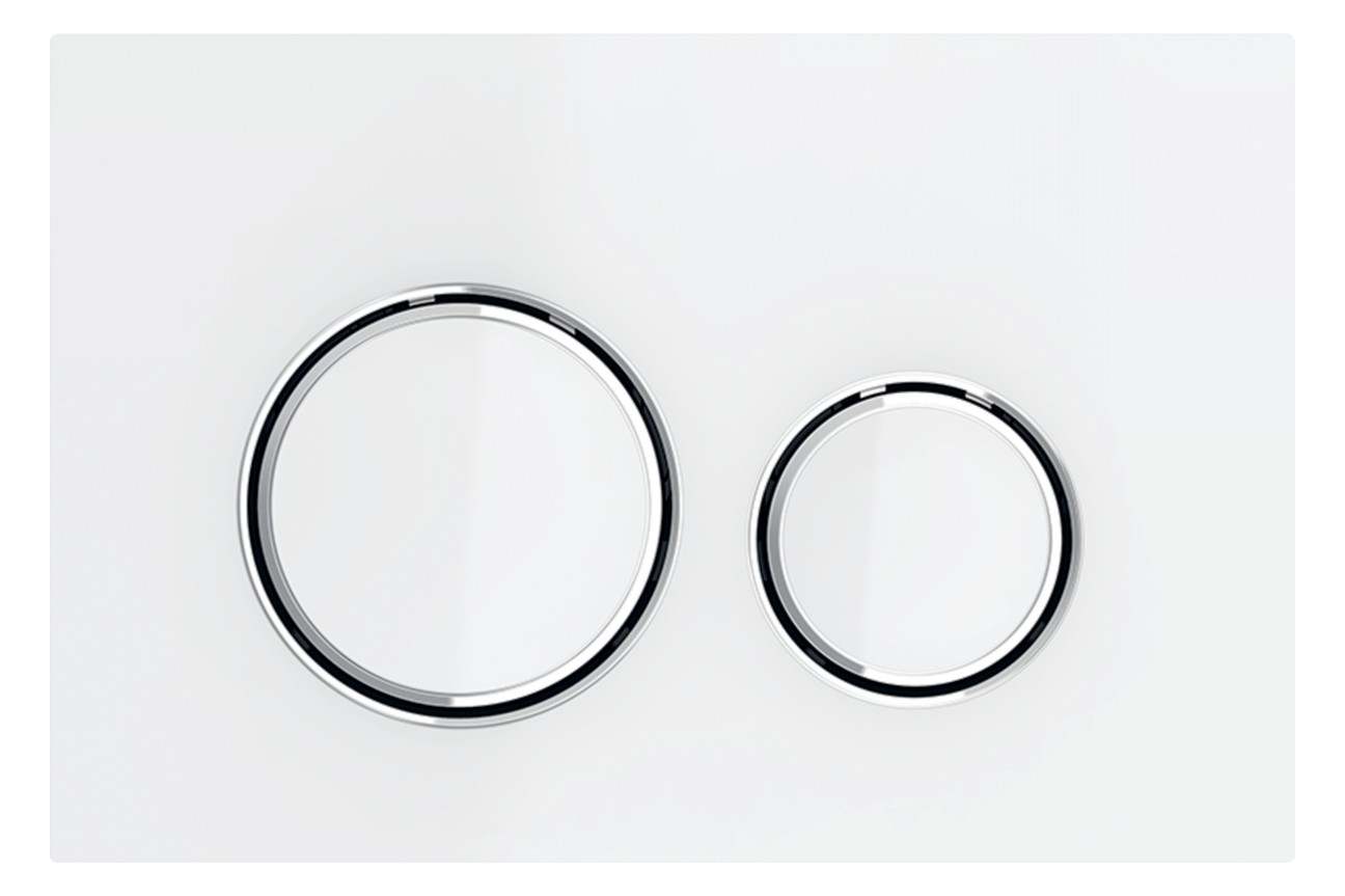 Geberit Betätigungsplatte Sigma21 für 2-Mengen-Spülung Metallfarbe verchromt, weiß 115.884.SI.1 - Bild 1
