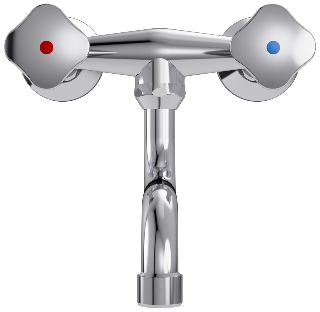 VIGOUR Spültisch-Zweigriff-Wandarmatur DN15 chrom schwenkbarer Rohrauslauf - Bild 4