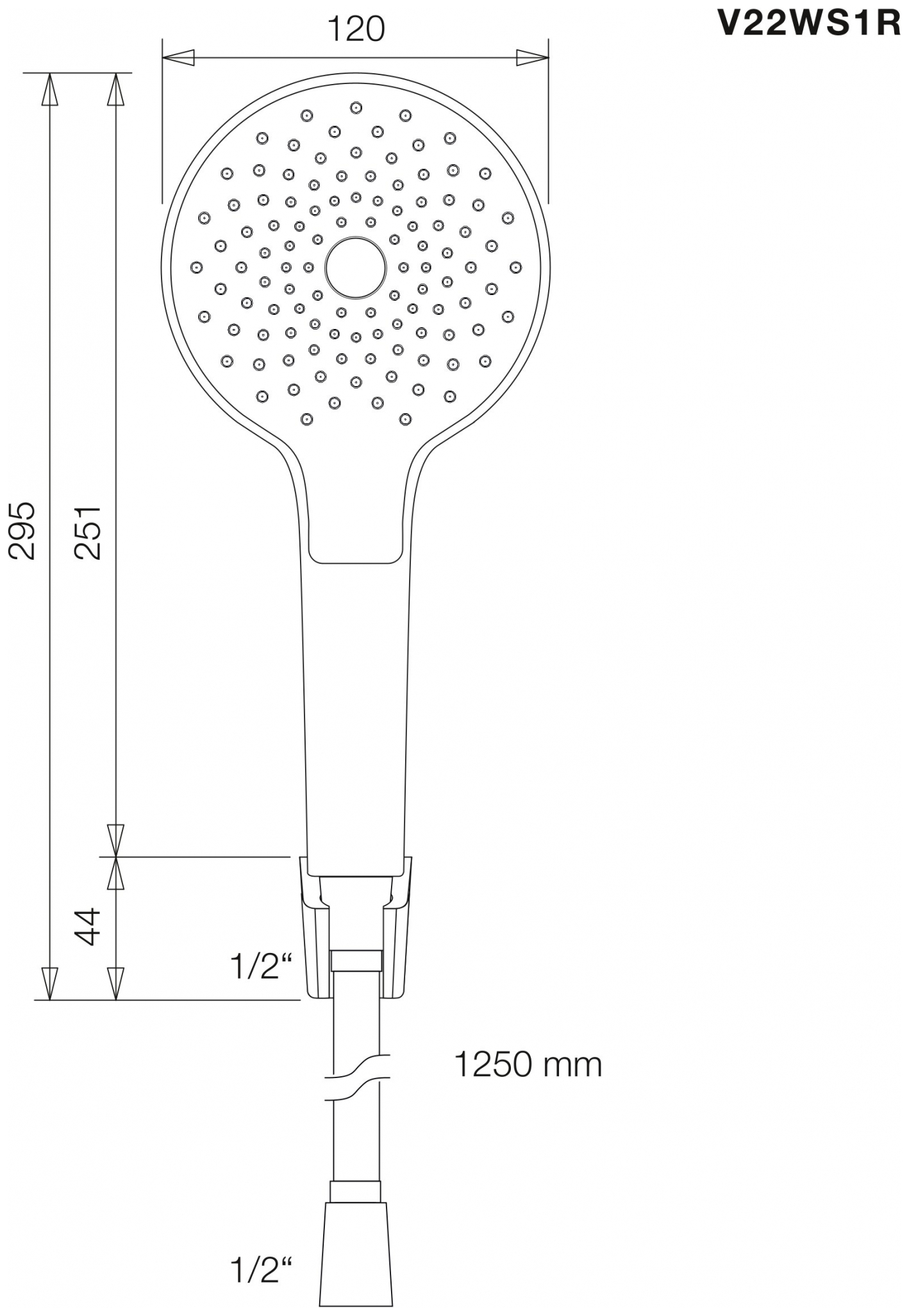 VIGOUR Wannenset individual 2.2 mit Wandhalter, Schlauch, Handbrause rund verchromt  - Bild 2