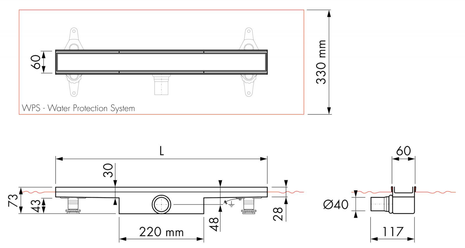ESS Duschrinne Easy Drain Compact 30 FF 800 mm Edelstahl mit Fliesenmulde EDCOMTFF 800-30 - Bild 4