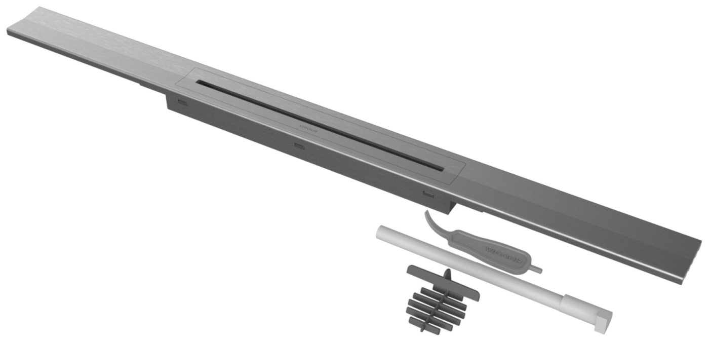 VIGOUR Duschrinne Designset individual 4.0 gebürstet 1000 mm, für Rohbauset V4GK