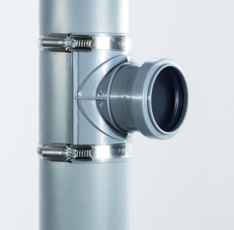 Airfit Sattel-Abzweig DN 70 x 50 mit Dichtring und 2 Edelstahl-Befestigungsschellen 28755SA - Bild 4