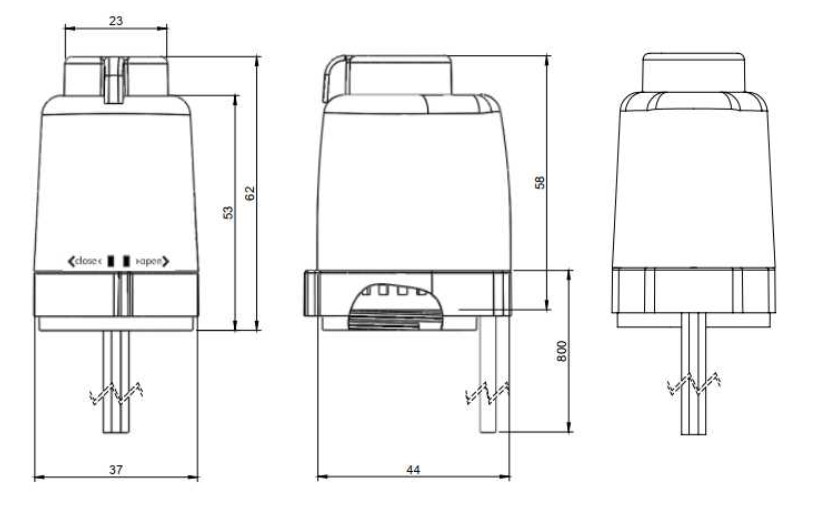 Empur Stellantrieb Man Open 24V/2W/NC mit Adapterring M30x1,5 stromlos geschlossen 553140 - Bild 2