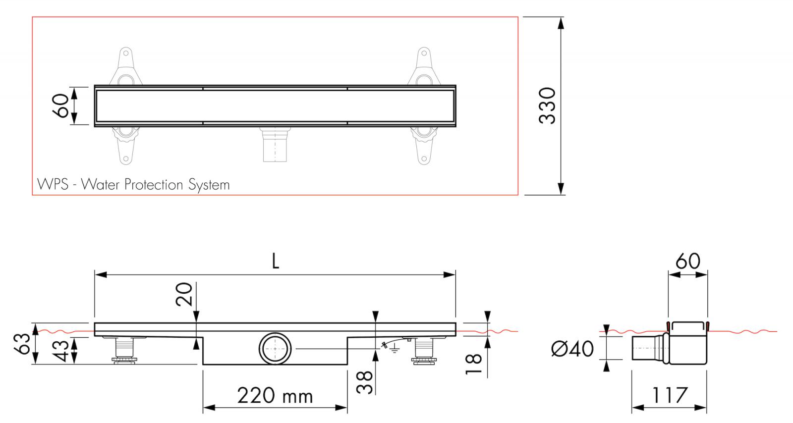 ESS Duschrinne Easy Drain Compact 30 FF 900 mm Edelstahl Abdeckung gebürstet EDCOMFF 900-30 - Bild 4