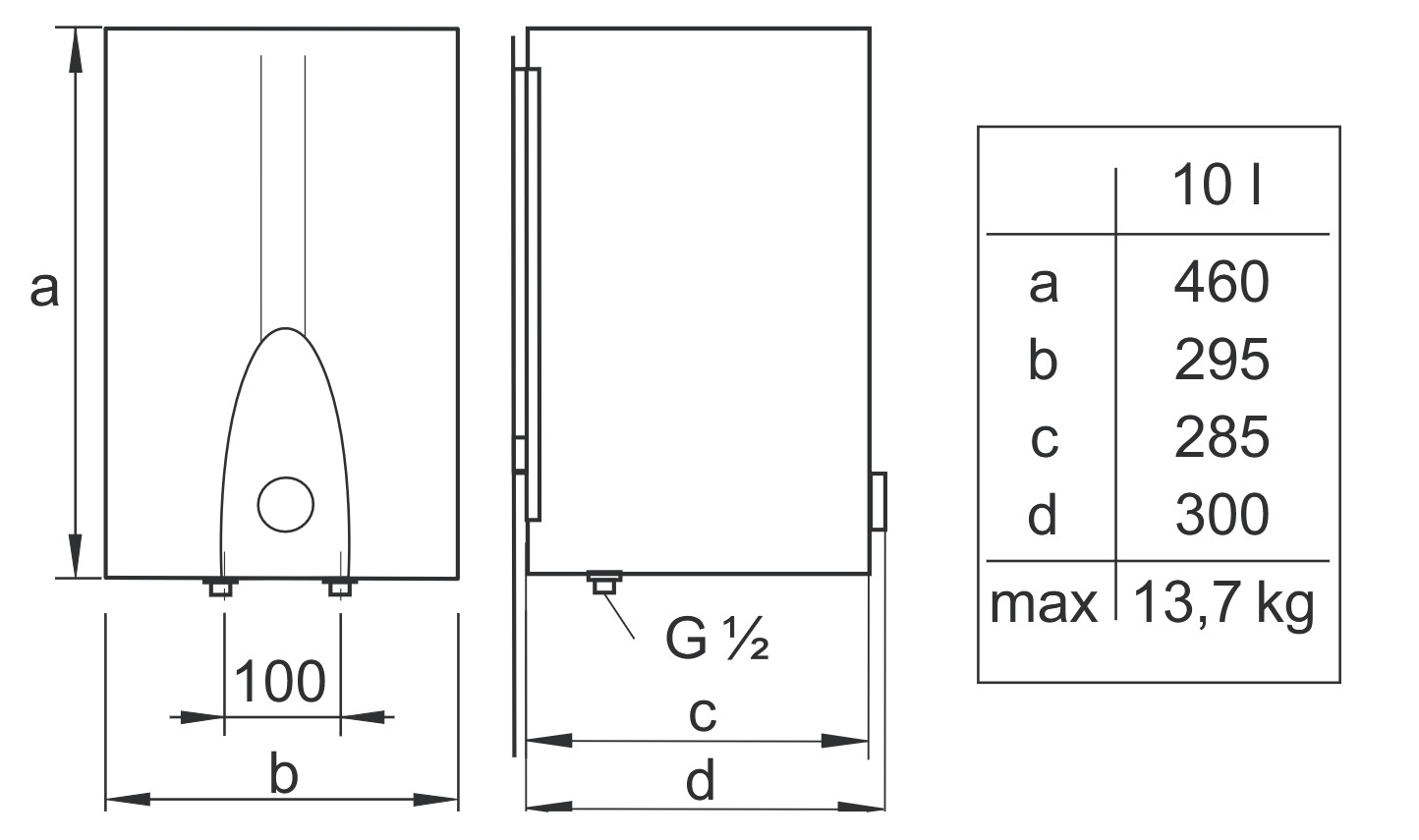 BOSCH Kleinspeicher 10 Liter Übertisch 2,2 kW TR2500TO 10 B (460x295x285mm) 7736504736 - Bild 2