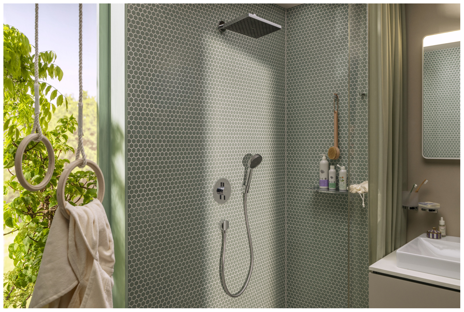 Hansgrohe Brausehalterset Activera Select S 95 2jet EcoSmart Schlauch 1600mm chrom