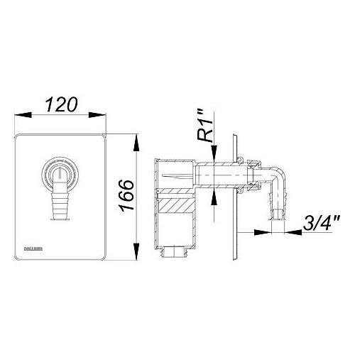 Dallmer Anschlussset Waschgeräte-Siphon 400 Vario.1 Nr. 140418, Bausatz 2 für Einbaugehäuse - Bild 2