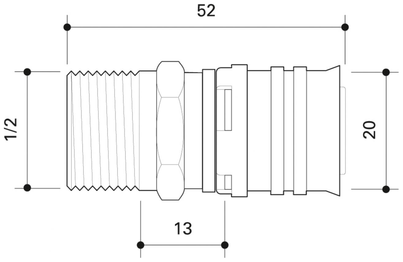 CONEL Connect MV2 Übergang 20 mm x 1/2'' AG CCMVU2015AN - Bild 2