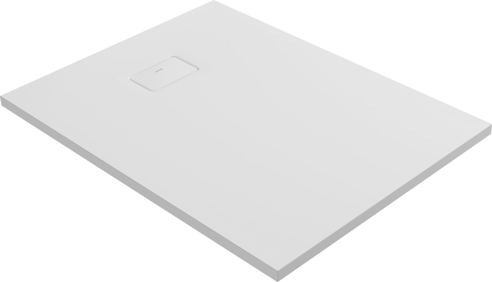 VIGOUR Duschwanne V3 Mineralguss 120x100x3,3cm mit Ablaufdeckel SafeStepPlus weiß matt