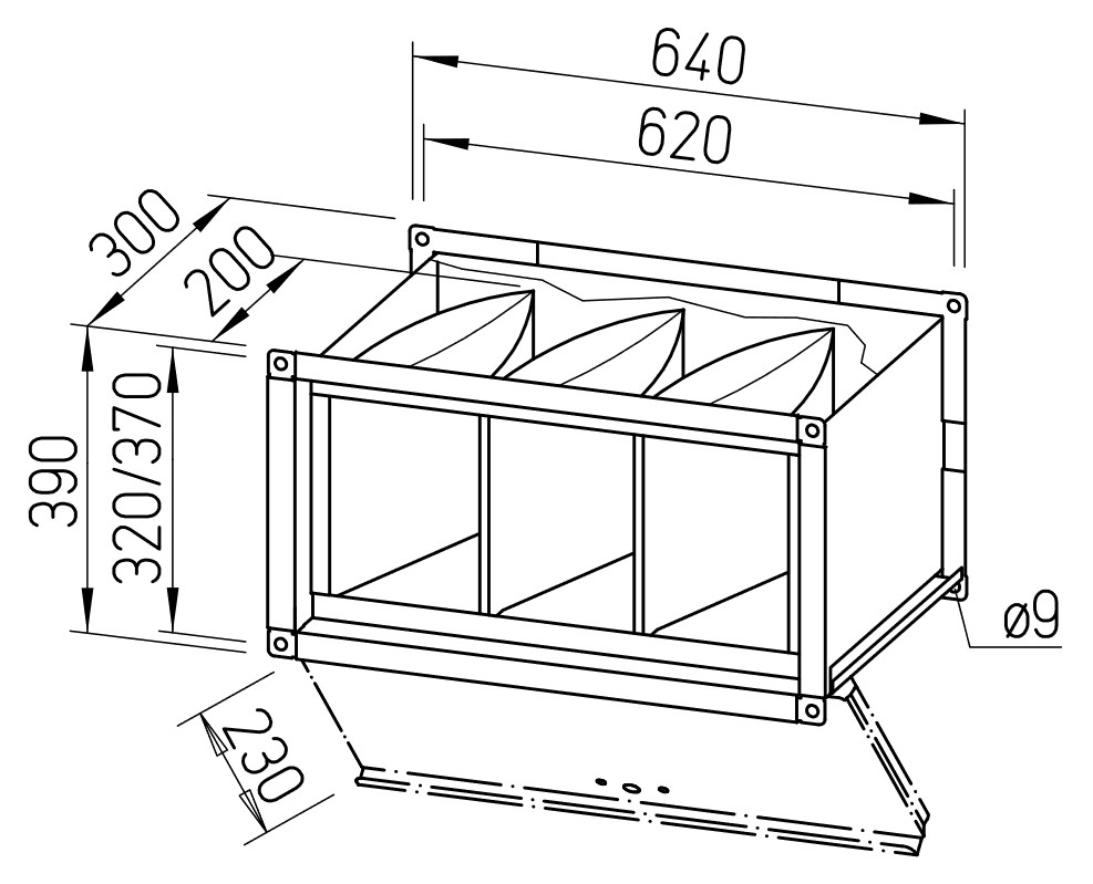 Helios Kanal-Luftfilter KLF 60/30-35 G4 Stahlblech verzinkt 08722 - Bild 2