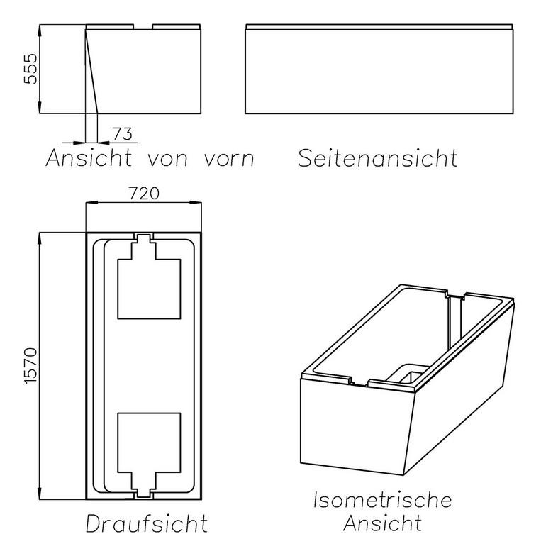 Kaldewei Saniform Plus Badewanne 160x75 cm Modell 372-1 Stahl-Email weiss inklusive Träger - Bild 5