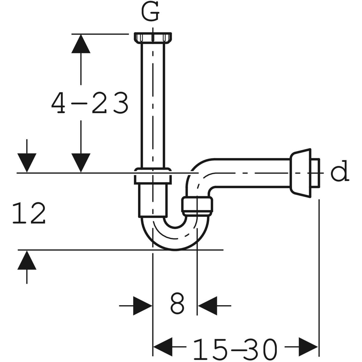 Geberit Rohrbogengeruchsverschluss G 1 1/2 x 40 mm für Spülbecken Abgang horizontal 152.742.11.1 - Bild 2