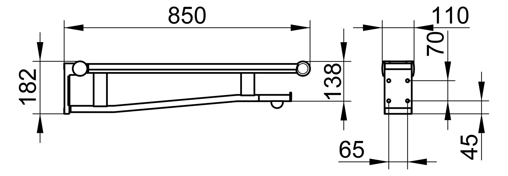 Keuco Stützklappgriff WC Plan Care verchromt 34903010837 - Bild 2