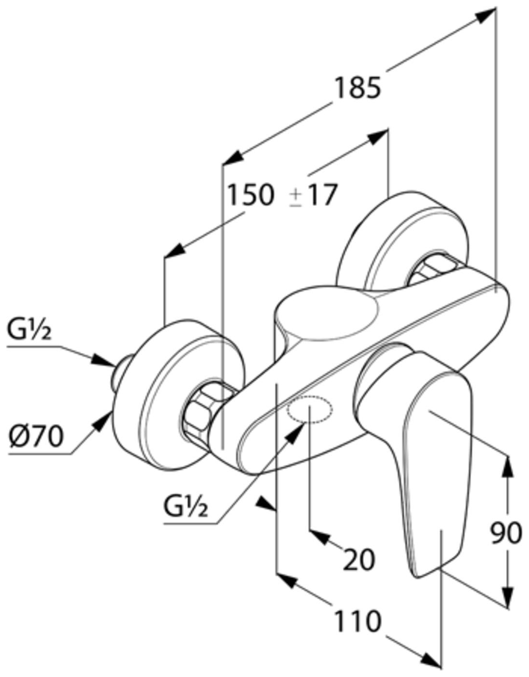 Kludi PURE&SOLID Brause-Einhandmischer eigensicher chrom 348410575 - Bild 2