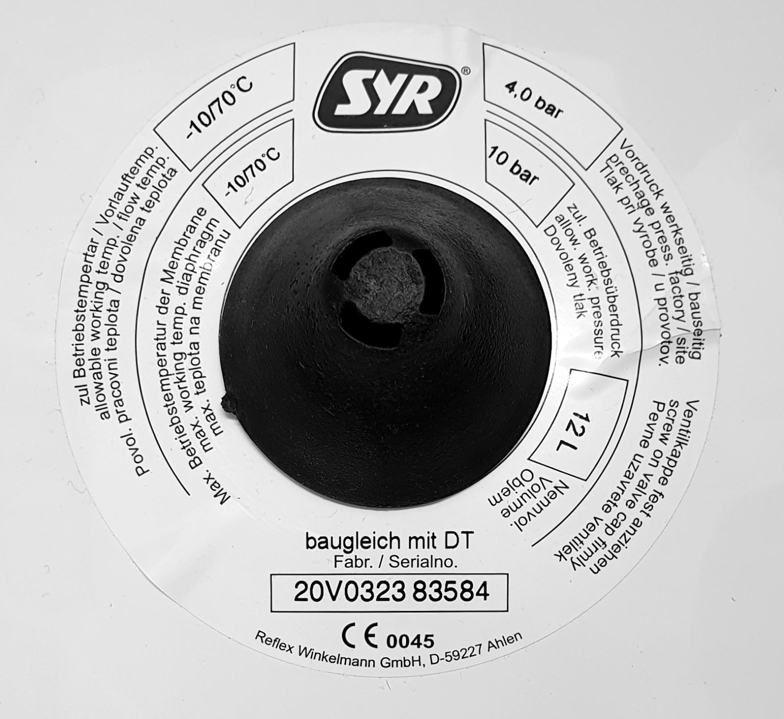SYR Membran-Ausdehnungsgefäß 12 Liter weiß 4807.00.923, für SicherheitsCenter 4807  - Bild 2
