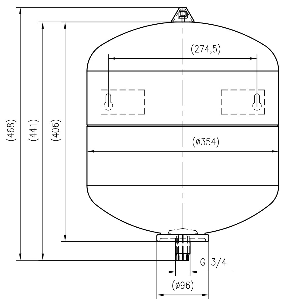 COSMO Trinkwasser-Ausdehnungsgefäss MAG-W 33 Liter weiss 4-10 bar mit Anschluß-T-Stück - Bild 2