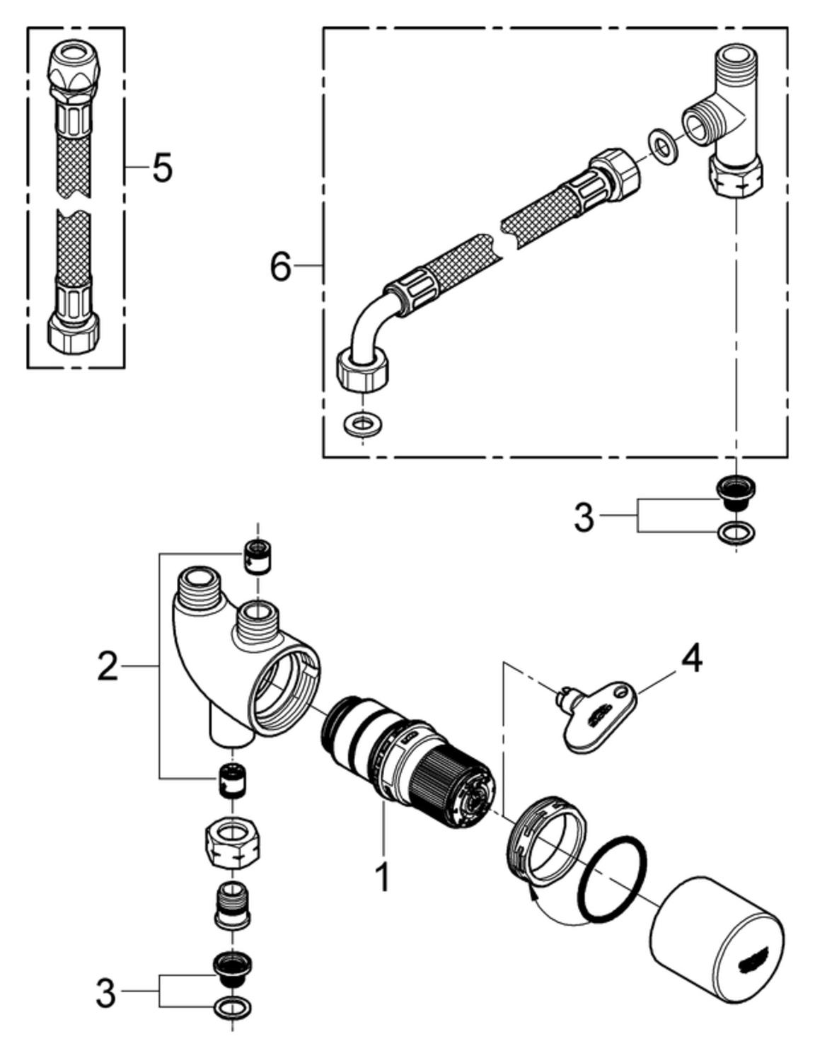 Grohtherm Micro Thermostat für Eckventil 3/8'' verchromt Verbrühschutz 34487000 - Bild 3