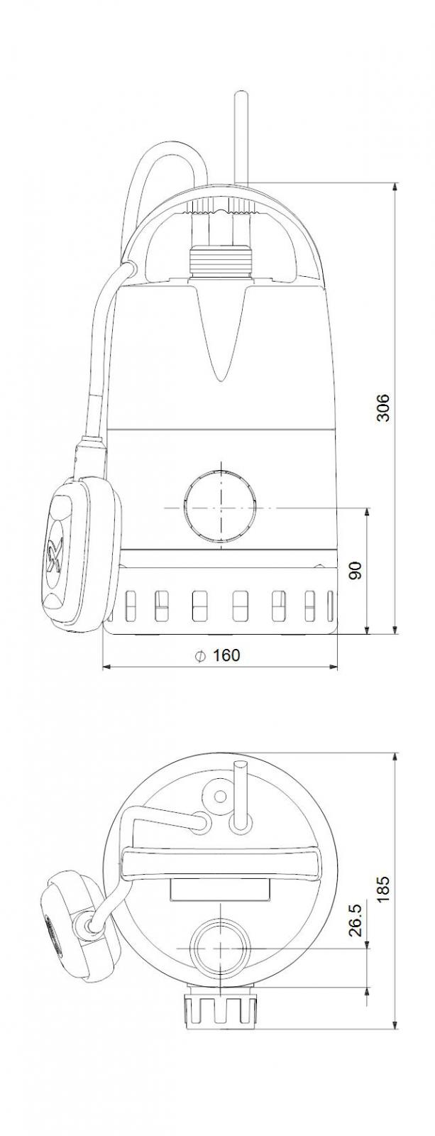 Grundfos Unilift Kellerentwässerungspumpe CC-7A1, 11/4'', FH 7m, mit Schwimmerschalter 96280968 - Bild 2