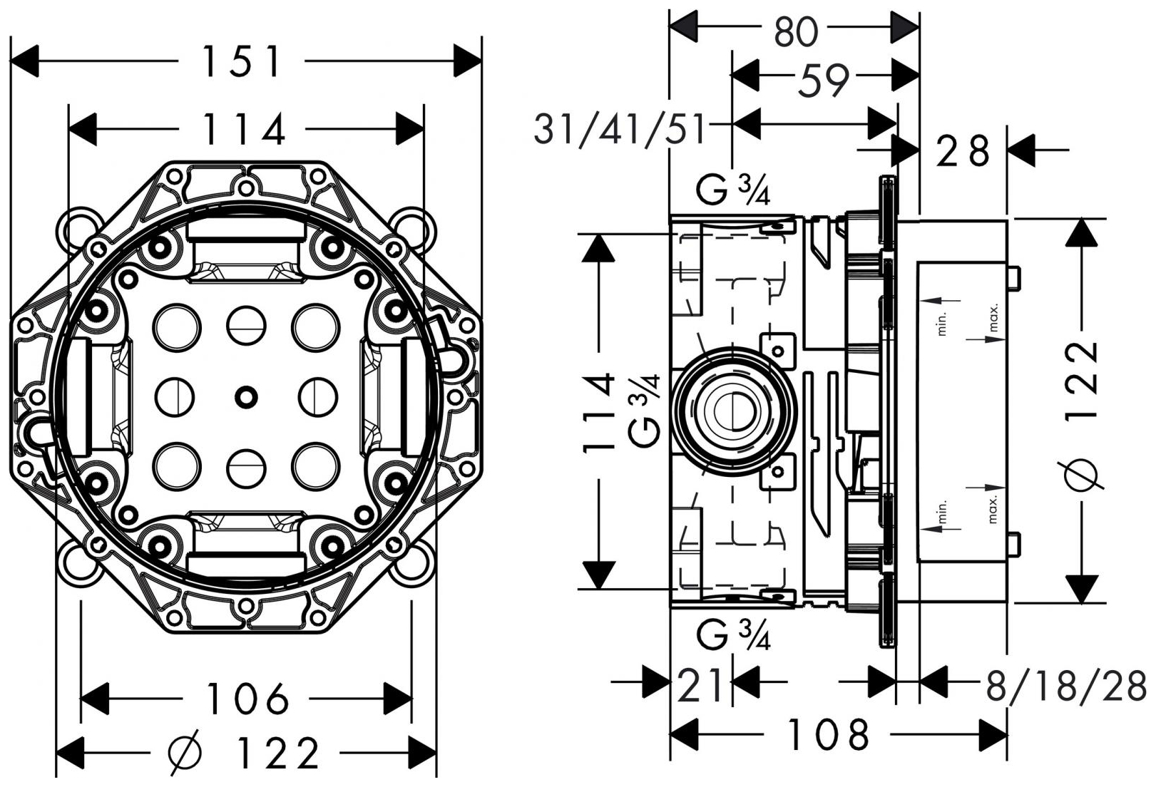 Hansgrohe ibox Universal Grundkörper Unterputz 01800180 UP i-box - Bild 2