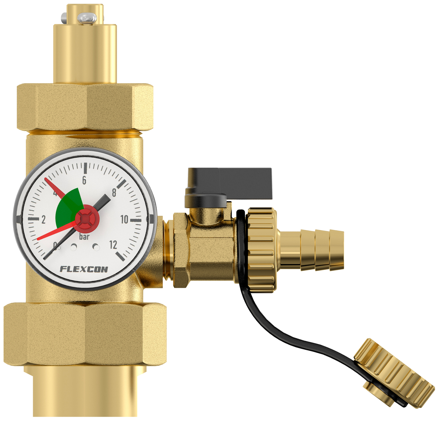 Flamco Anschlussgruppe Flexcon 1 mit Manometer und Absperrventil