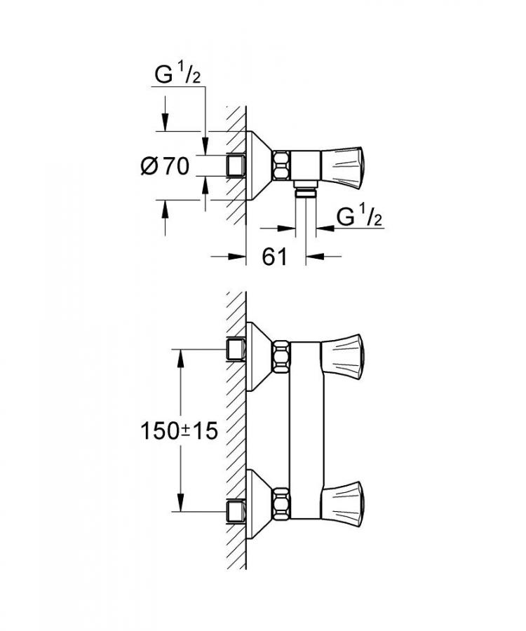 Grohe Costa Zweigriff Brausearmatur chrom 26330001 - Bild 2