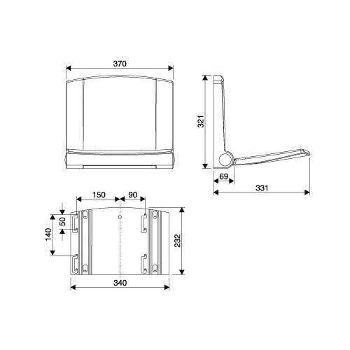 wuh24 Duschsitz mit Montageplatte, antibakteriell beschichtet weiß inklusive Befestigungsmaterial - Bild 2