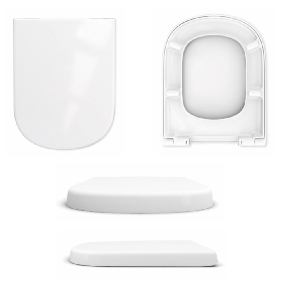 VIGOUR WC-Sitz derby style DERSTYSIAS weiss mit Edelstahlscharnier, abnehmbar, mit Absenkautomatik