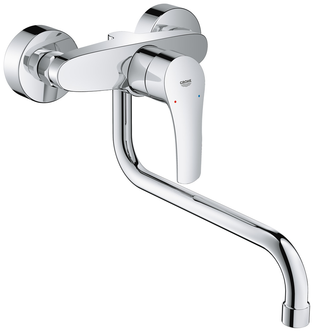 GROHE Spültischbatterie Eurosmart Wandmontage Ausladung 276mm chrom 32224003 - Bild 1