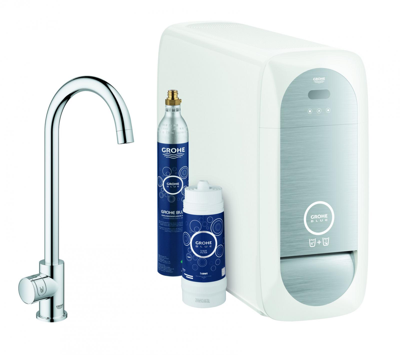 GROHE Blue Home Mono Starter-Kit Küchenarmatur Bluetooth/WIFI C-Auslauf chrom 31498001 - Bild 1