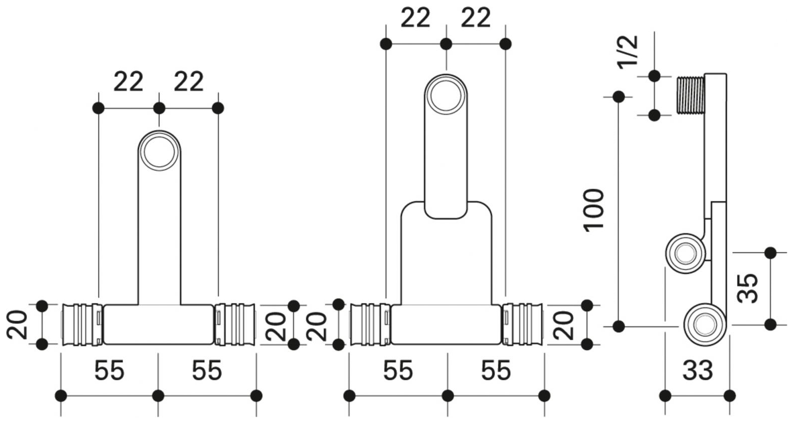 CONEL Connect MV2 Heizkörperanschluss-Set unten 20 mm x 1/2'' AG - Bild 2
