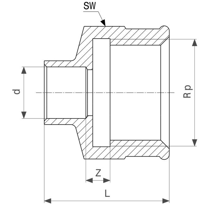 Viega Uebergangs-Muffe Rotguss 10mm x 1/4'' 4270g - Bild 2