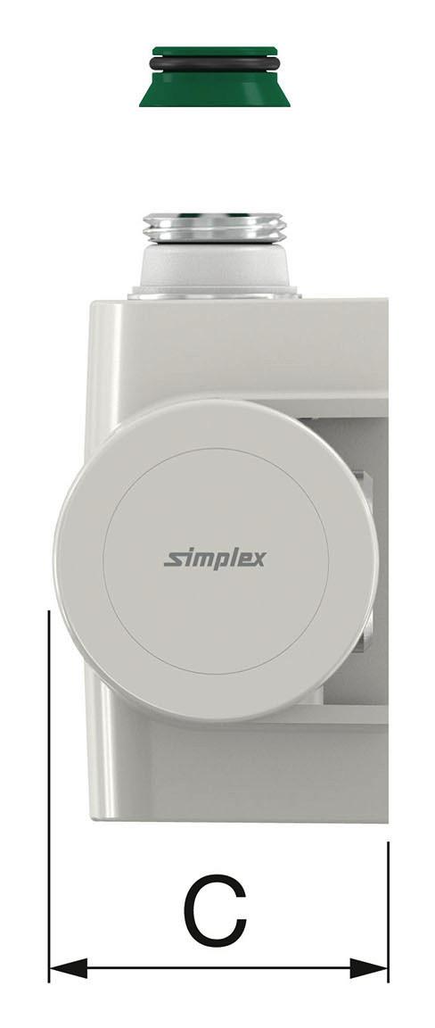 Simplex Ventilhahnblock VARIODESIGN F12160 mit Thermostatkopf TC-D1 und Blende, weiß - Bild 3