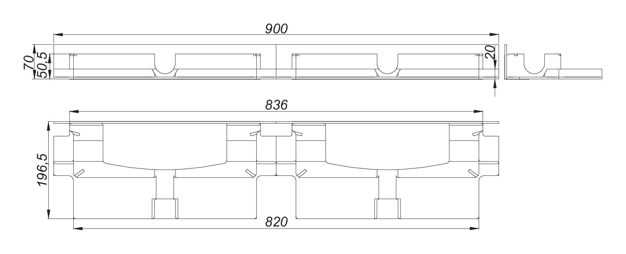 Dallmer DallFlex Duo Plan Schallschutzelement 539120, für Ablaufgehäuse 536501 - Bild 3