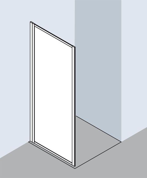 Kermi Nova 2000 Seitenwand TWD 700 x 1850 mm Kerolan Fontana silber mattglanz N2TWD0701811K - Bild 1