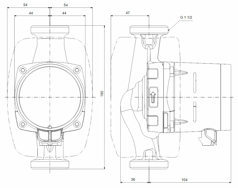 GRUNDFOS Hocheffizienz Umwälzpumpe ALPHA2 25-80 180mm, G 1 1/2, 99261732 - Bild 2